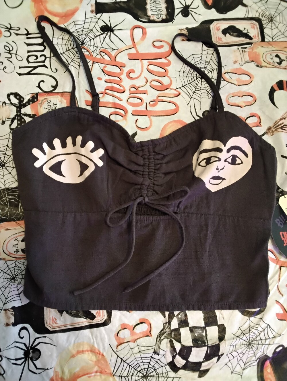 Billabong Black graphic print cami tank top Women's size Small New with tags
